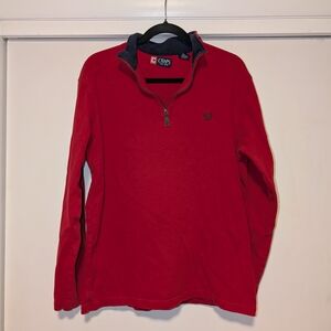 Chaps Red Quarter Zip Pullover Sweater